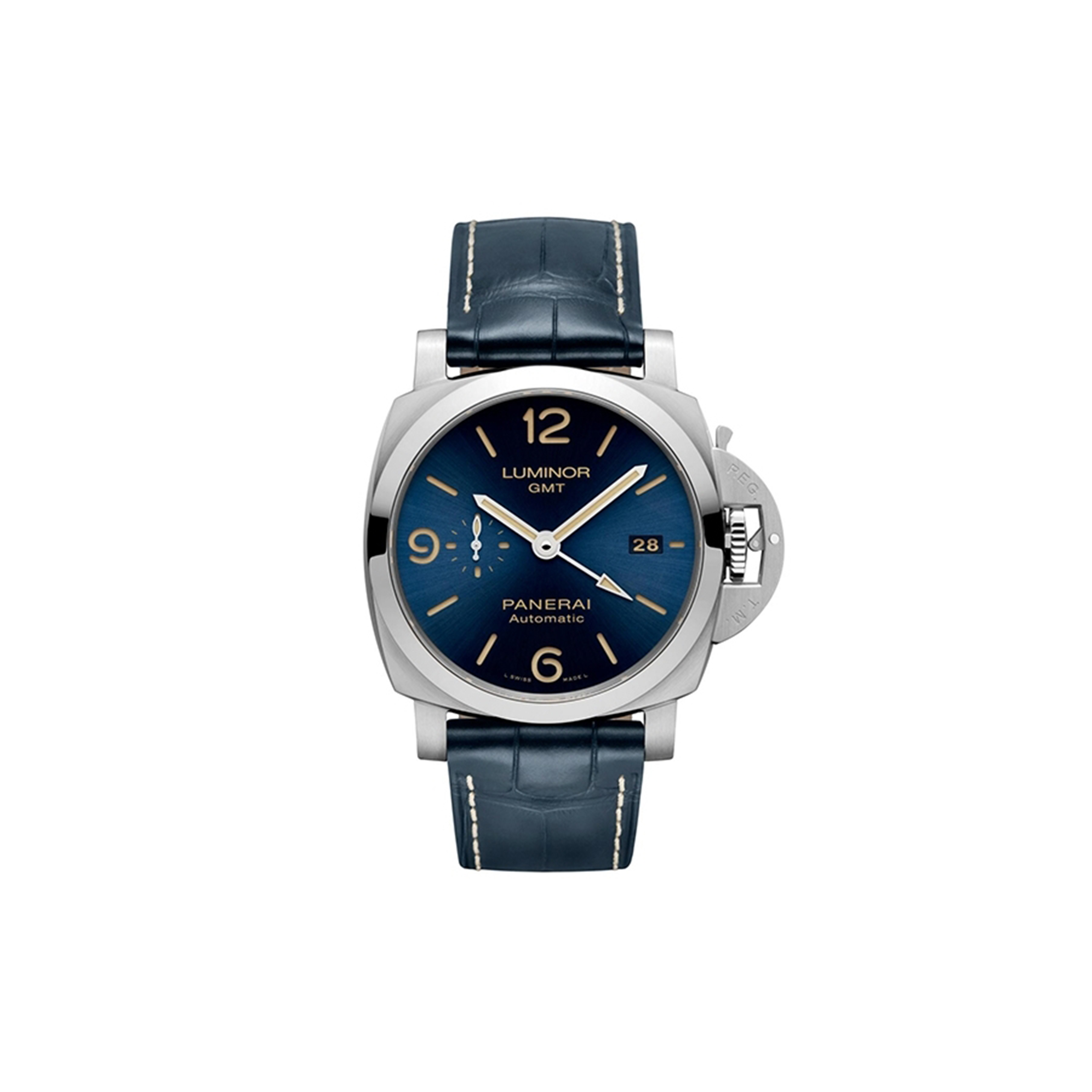 Pa*e*ai luminor gmt blue dial 44mm watch pam01033